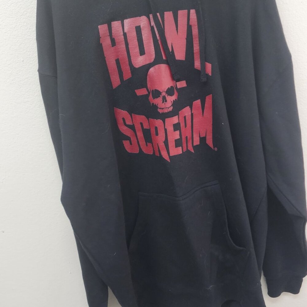 Howl O Scream Seaworld Black Skull Graphic Hoodie Kangaroo Pocket 2xl View 2